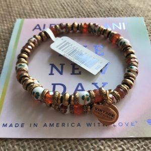 NWT Alex and Ani Bloom Wrap On Sunset. Gold wire.